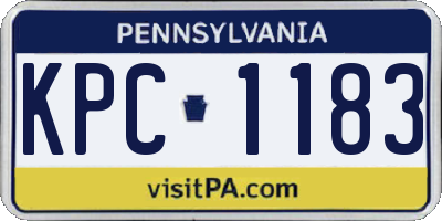 PA license plate KPC1183