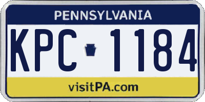PA license plate KPC1184