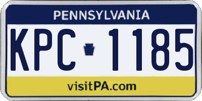 PA license plate KPC1185