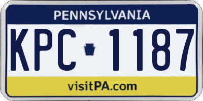 PA license plate KPC1187