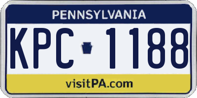 PA license plate KPC1188