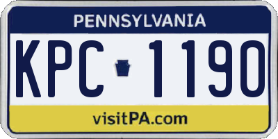 PA license plate KPC1190