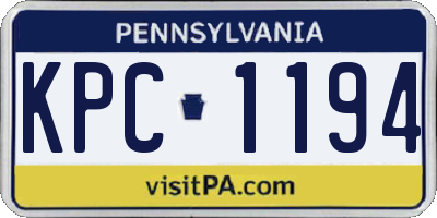 PA license plate KPC1194