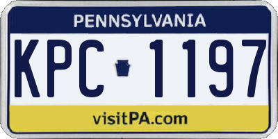 PA license plate KPC1197