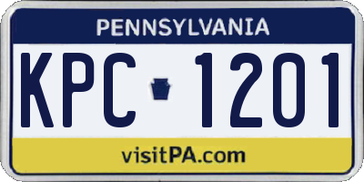 PA license plate KPC1201