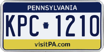 PA license plate KPC1210