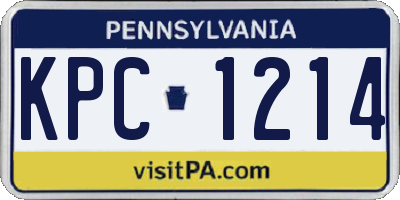 PA license plate KPC1214