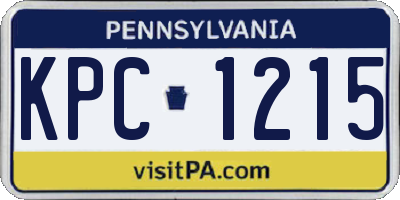 PA license plate KPC1215