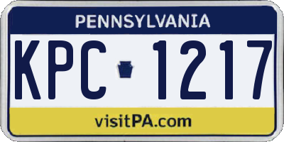 PA license plate KPC1217