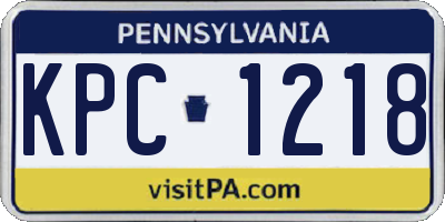 PA license plate KPC1218