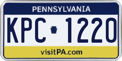 PA license plate KPC1220