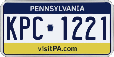 PA license plate KPC1221