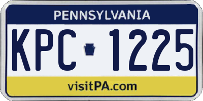 PA license plate KPC1225