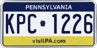 PA license plate KPC1226