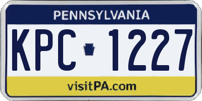 PA license plate KPC1227