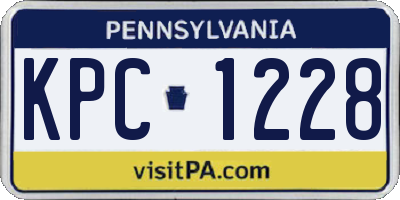 PA license plate KPC1228