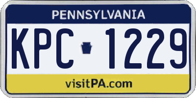 PA license plate KPC1229