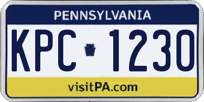 PA license plate KPC1230