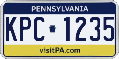 PA license plate KPC1235