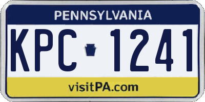 PA license plate KPC1241
