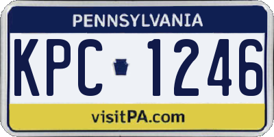 PA license plate KPC1246