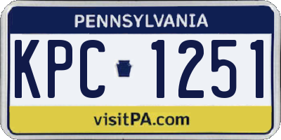PA license plate KPC1251