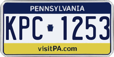 PA license plate KPC1253