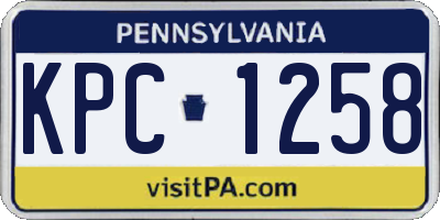 PA license plate KPC1258