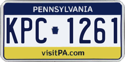 PA license plate KPC1261