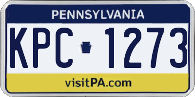 PA license plate KPC1273