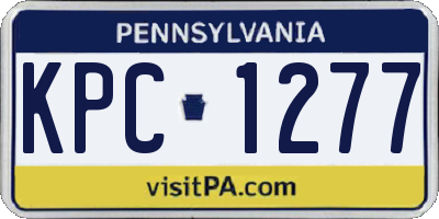 PA license plate KPC1277
