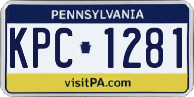 PA license plate KPC1281