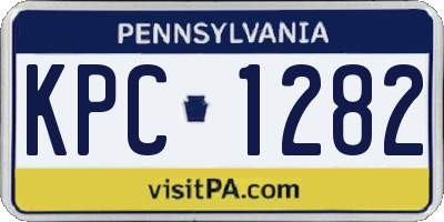 PA license plate KPC1282