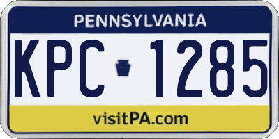 PA license plate KPC1285