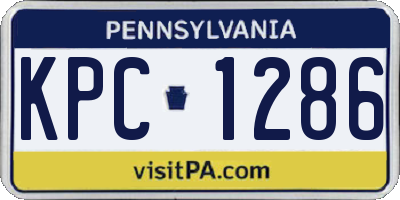 PA license plate KPC1286