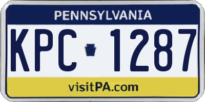 PA license plate KPC1287