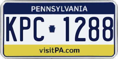 PA license plate KPC1288