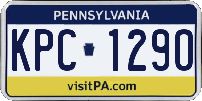 PA license plate KPC1290