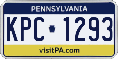 PA license plate KPC1293