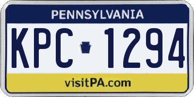 PA license plate KPC1294