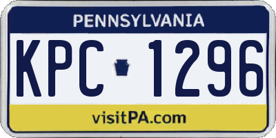 PA license plate KPC1296