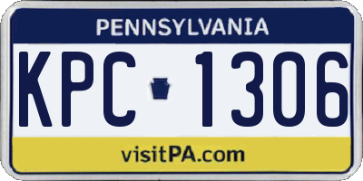 PA license plate KPC1306