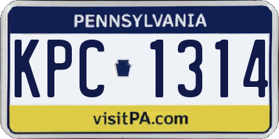 PA license plate KPC1314