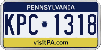 PA license plate KPC1318