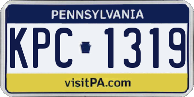 PA license plate KPC1319