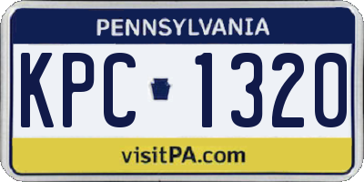 PA license plate KPC1320