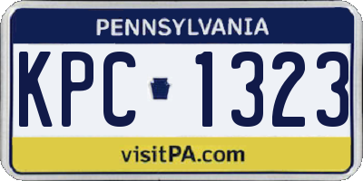 PA license plate KPC1323