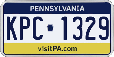 PA license plate KPC1329
