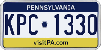 PA license plate KPC1330