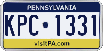 PA license plate KPC1331